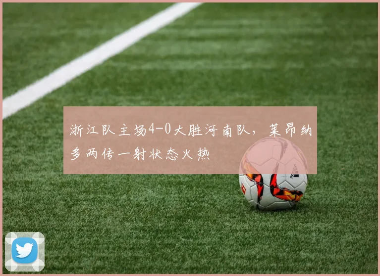 浙江队主场4-0大胜河南队，莱昂纳多两传一射状态火热